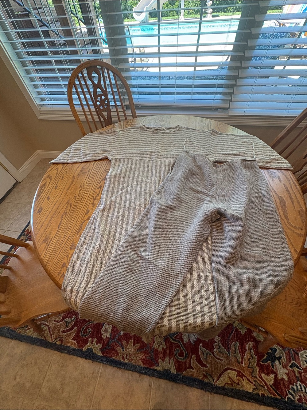 Mark Schell Newport Vintage Silk Cotton Fringed 2Pc Lounge Set Luxe Style Size 8